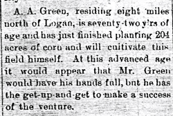 A A Greene Farming Article