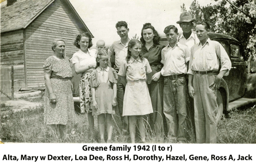 Ross and Alta Greene Family 1942