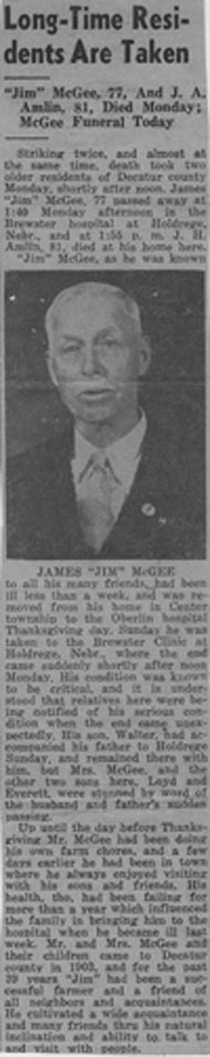 James Fenton McGee Death Announcement